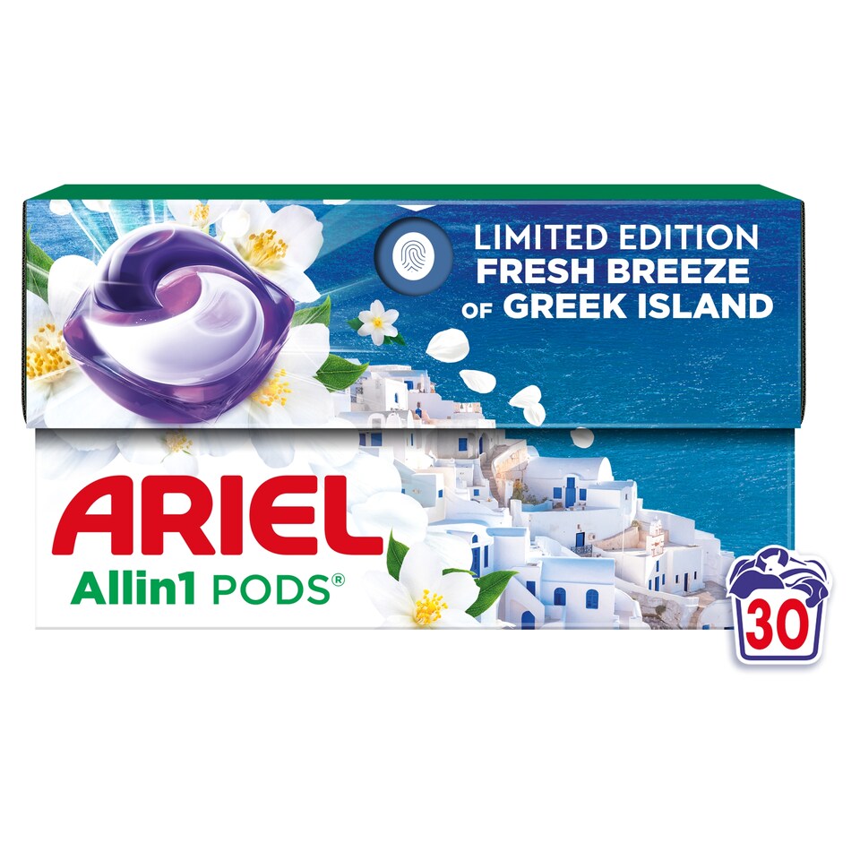 image 1 of Ariel Allin1 PODS®, Washing Liquid Capsules 30  Washes, Fresh Breeze of Greek Island