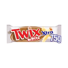 Twix Xtra White Chocolate Biscuit Twin Bars 75g 