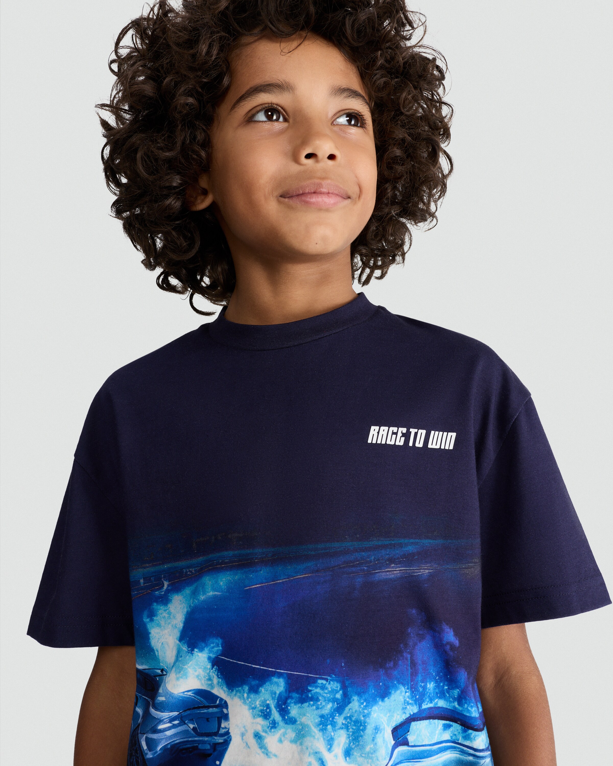 F&F Pure Cotton Rage to Win Car Print T-Shirt in Black - Tesco Groceries