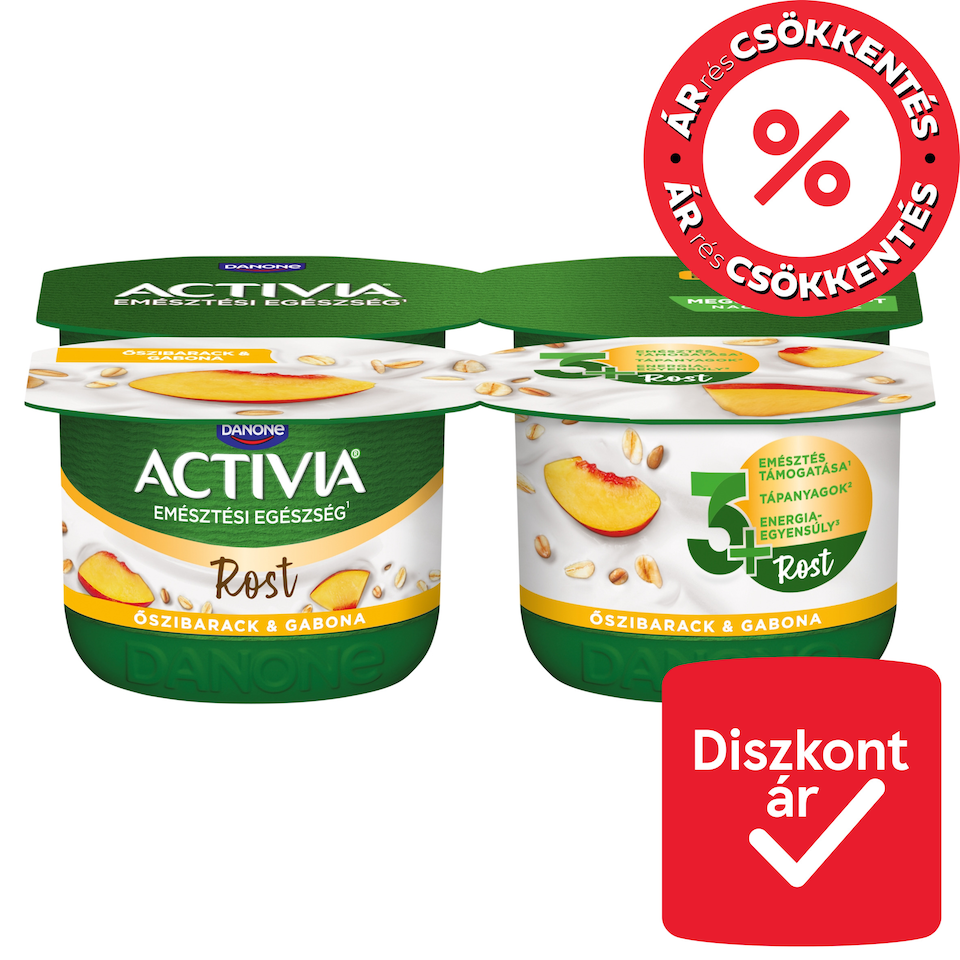 Danone Activia Rost Live Cultures Peach Yoghurt with Raisins and Cereals 4 x 120 g (480 g)