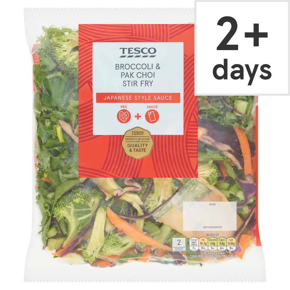 Tesco Broccoli & Pak Choi Stir Fry 340g