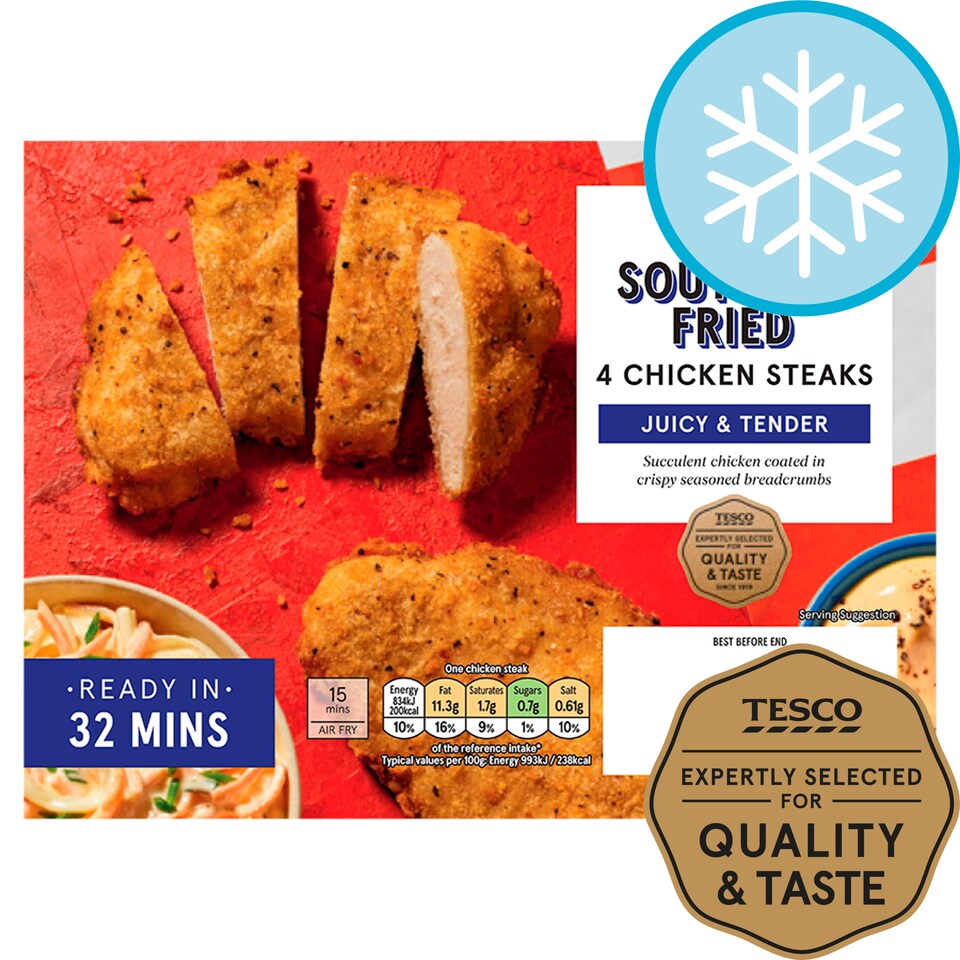 Tesco Southern Fried Chicken Steaks 4 Pack 380g