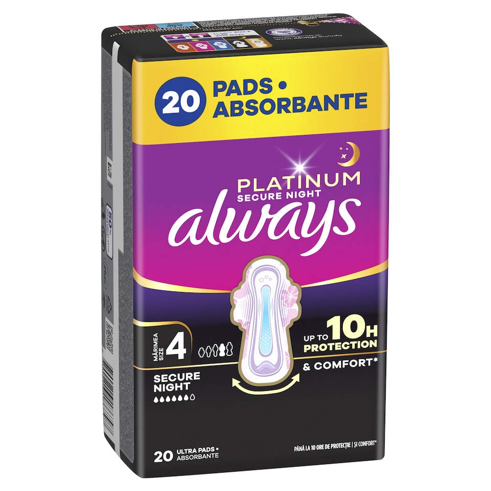 Always Platinum Egészségügyi Betét Secure Night (4-es méret), 20 db Betét 1. kép