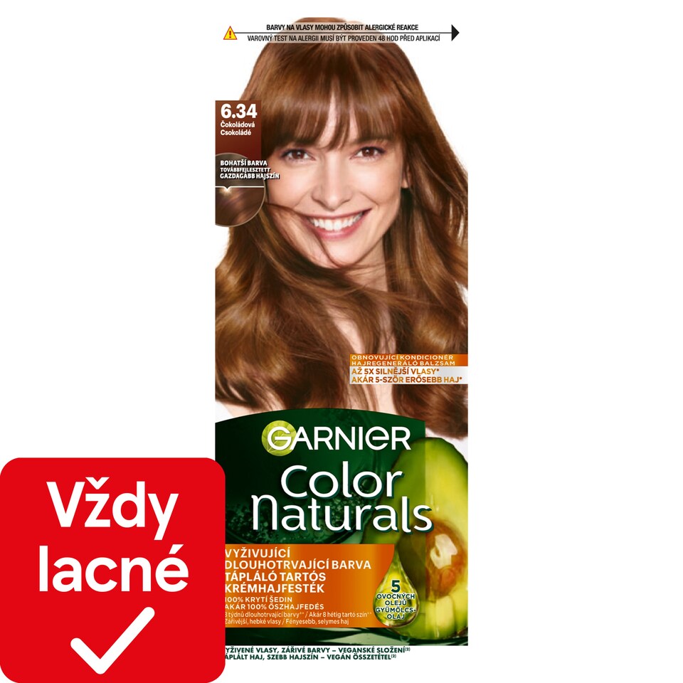 Garnier Color Naturals permanentná farba na vlasy 6 ,34 Čokoládová, 60 +40 +12 ml