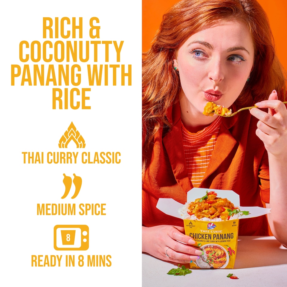 image 1 of Kitchen Joy Chicken Panang Rich Coconut & Lime Curry with Jasmine Rice 350g