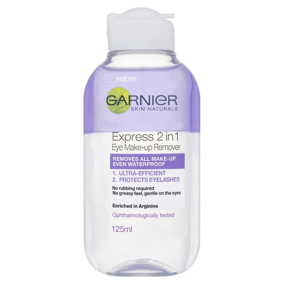 image 1 of Garnier Skin Active Express 2-in-1 Eye Make Up Remover 125ml