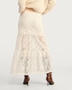 image 4 of F&F Tiered Lace Midi Skirt in Cream