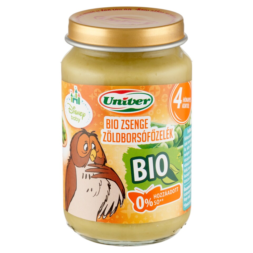 Univer bio zsenge zöldborsófőzelék bébiétel, 4 hónapos kortól 163 g  1. kép