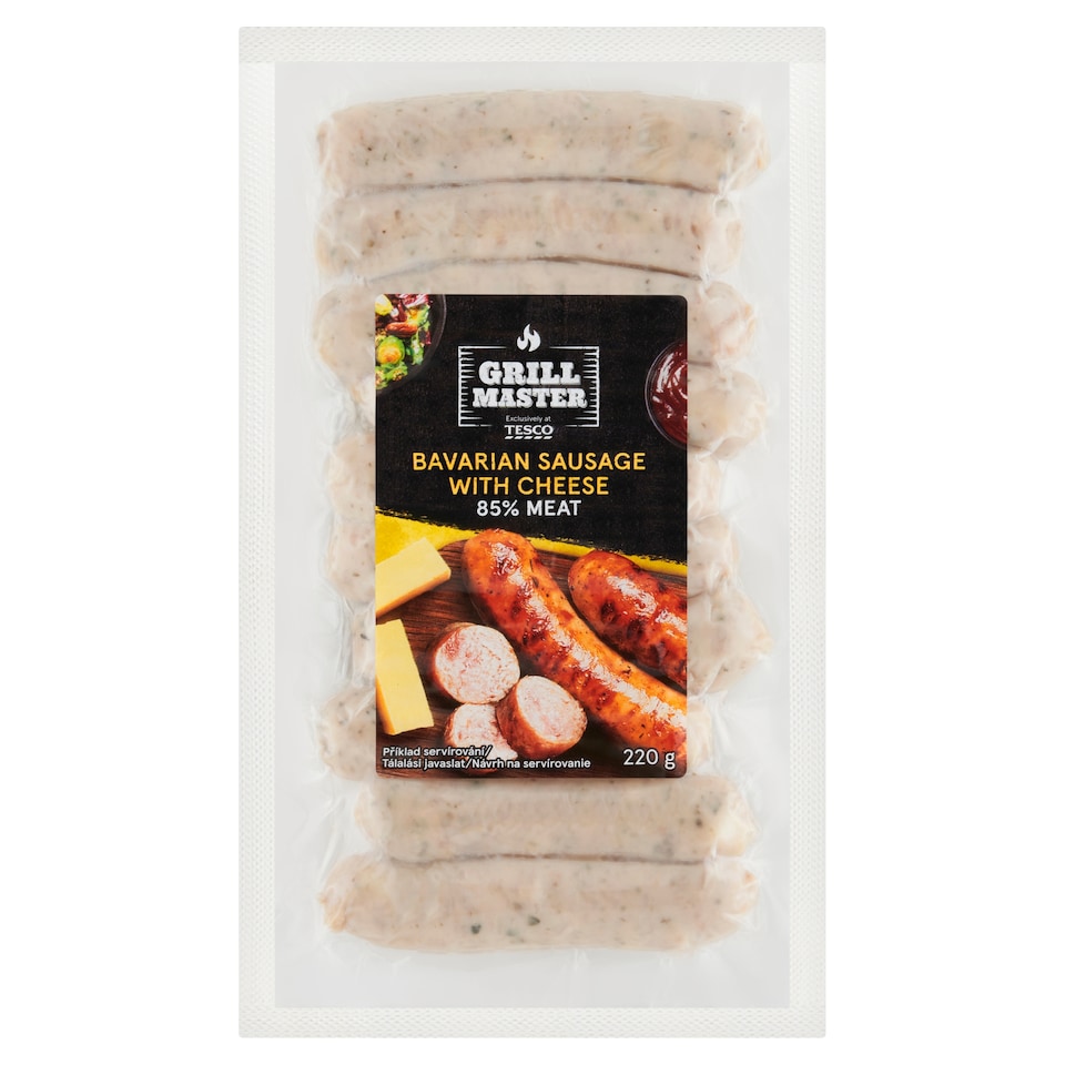 Tesco Grill Master Bavorská klobása se sýrem 220g