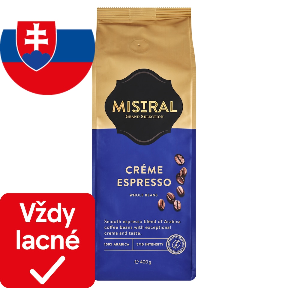 obrázok 1 z Mistral Créme Espresso pražená zrnková káva 400 g