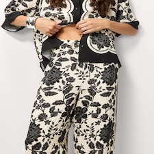 F&F Floral Wide Leg Co-ord Trousers in Multi Black