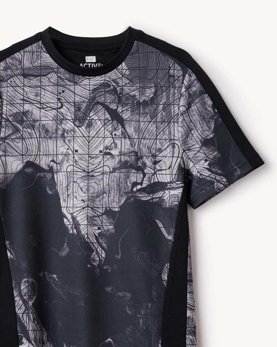 image 1 of F&F Active ULTRAMOVE Boys Printed T-Shirt in Black