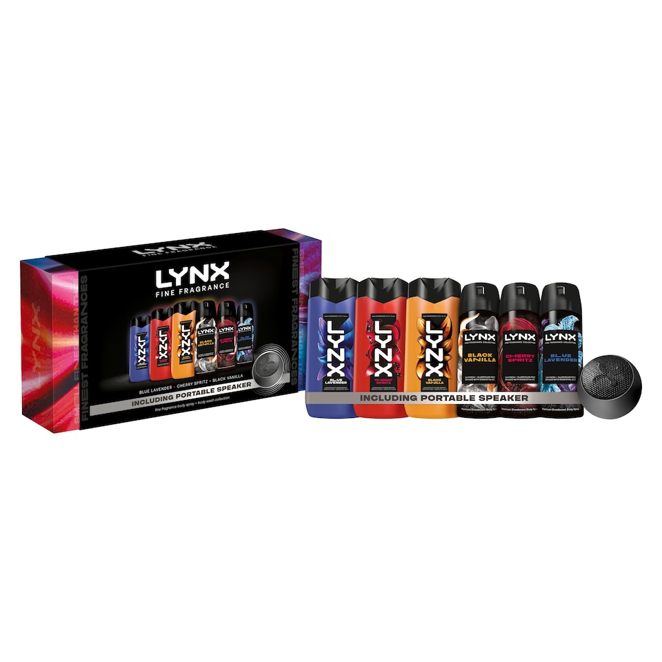 image 1 of Lynx Fine Fragrance Bodyspray & Bodywash Collection with Speaker Gift Set