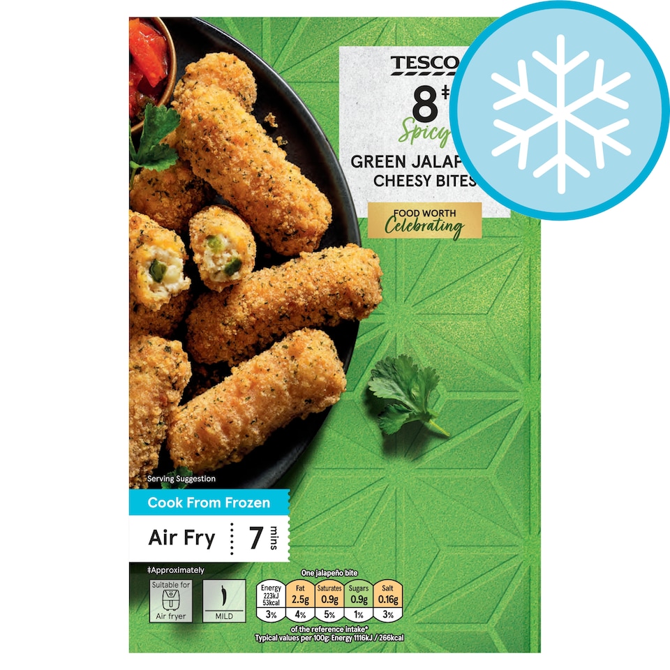 Tesco 8 Green Jalapeno Peppers Bites 160G
