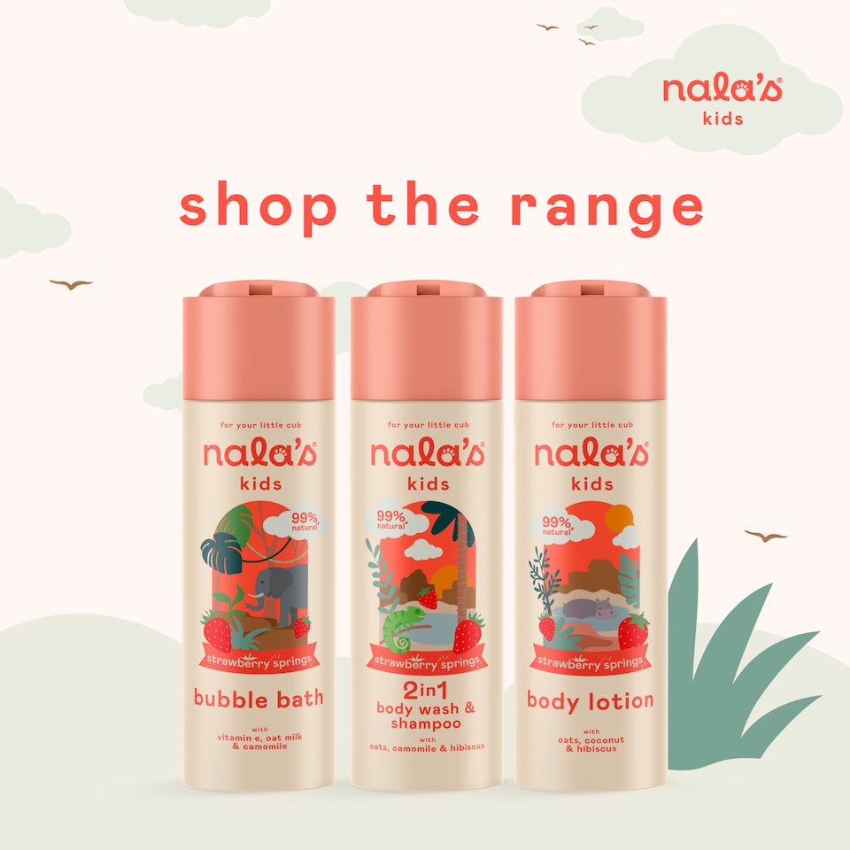 image 1 of Nala's Kids 2in1 Body Wash & Shampoo Strawberry Springs 200ml