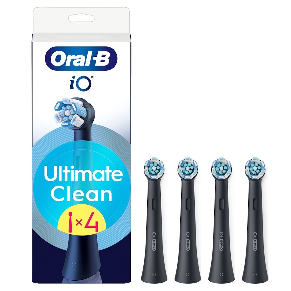 image 1 of Oral-B iO Ultimate Clean Black Toothbrush Heads 4 Pack