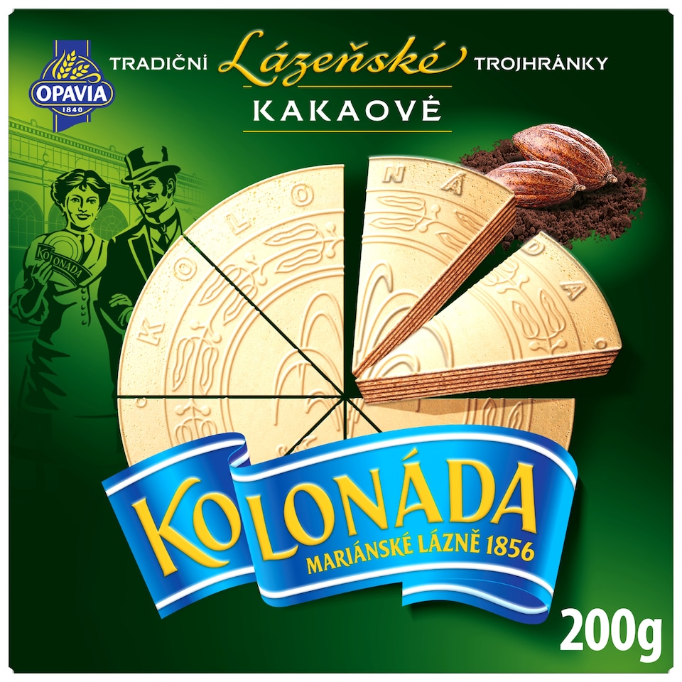 Opavia lázeňské oplatky Kolonáda Trojhránky kakaové 200g