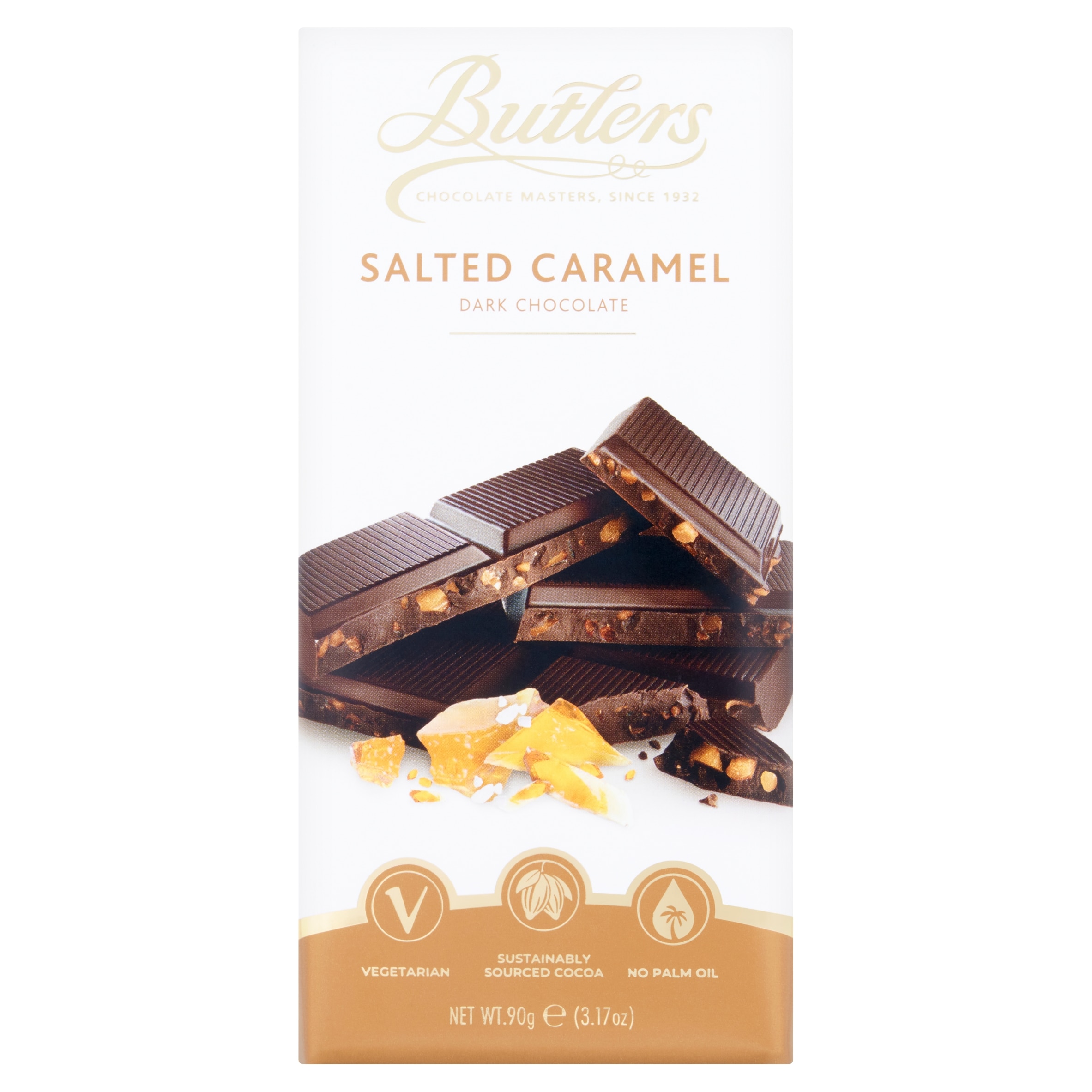 Butlers Dark Salted Caramel Chocolate Bar 90G - Tesco Groceries