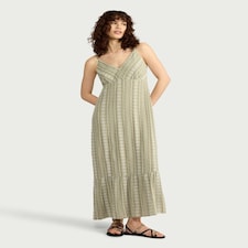 F&F Embroidered Strappy Midi Dress in Green