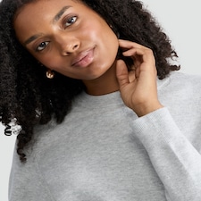 F&F Knitted Crew Neck Knit Jumper with Wool in Silver