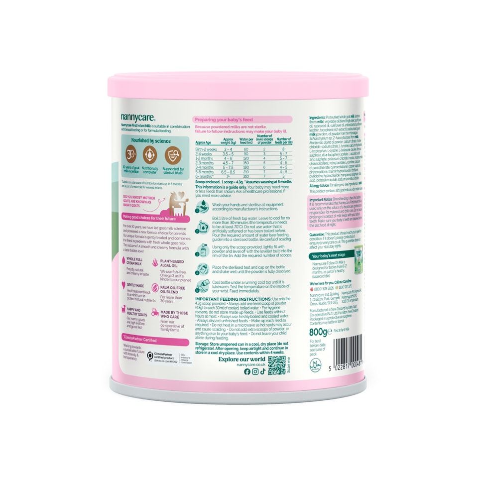 image 1 of Nannycare Goat Stage 1 First Infant Milk 800g