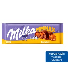 Milka Bubbly Caramel mléčná čokoláda z alpského mléka s karamelem a porézní čokoládou 250 g