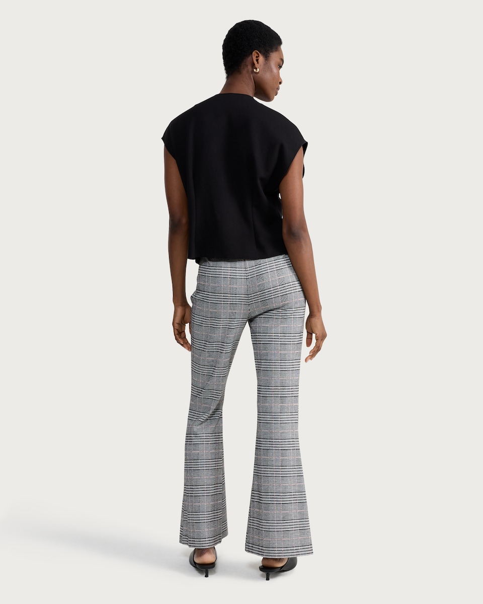 image 1 of F&F V Neck Metal Accent Top in Black