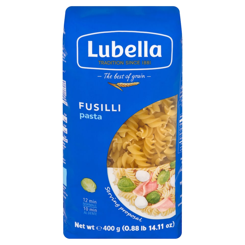 obrázok 1 z Lubella Fusilli vrtuľky bezvaječné pšeničné cestoviny sušené 400 g