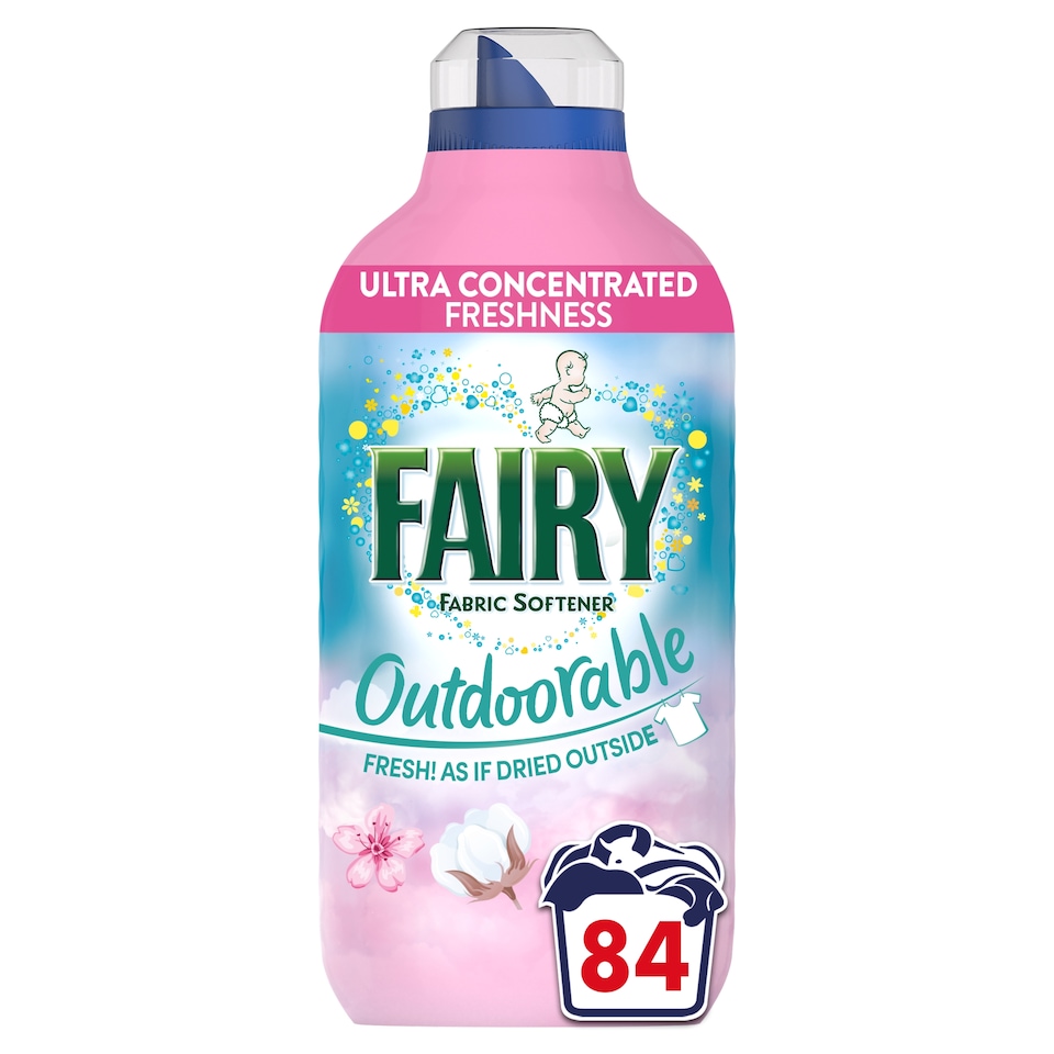 image 1 of Fairy Outdoorable Fabric Conditioner Cherry Blossom & Nordic Cotton 84 Washes 1.176L