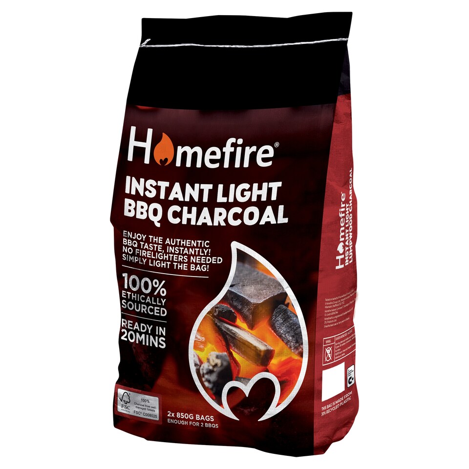 Homefire 2X Bags Instant Light Lumpwood Charcoal