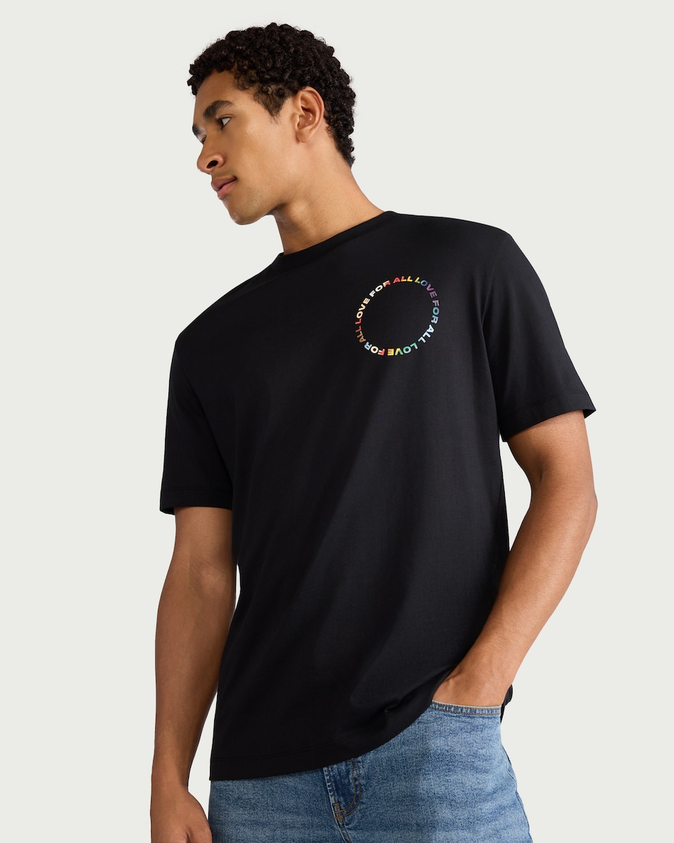 image 1 of F&F Pure Cotton Pride T-Shirt in Black