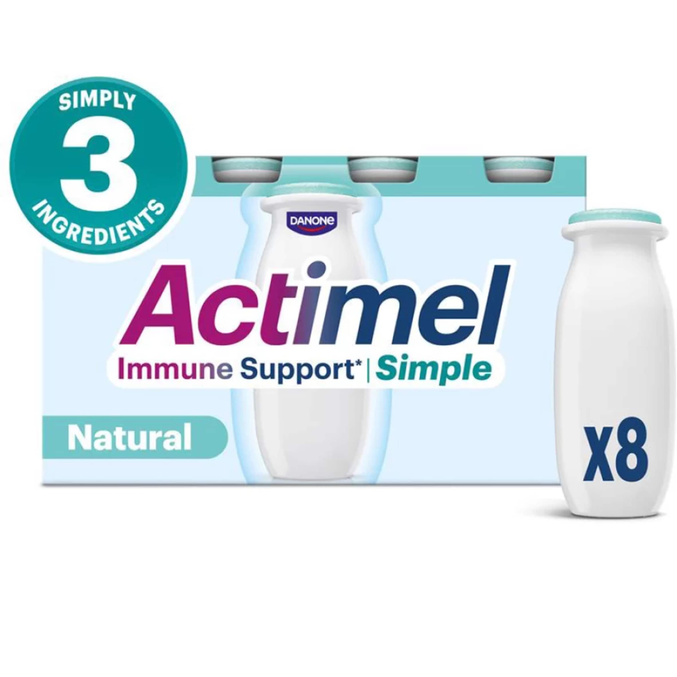 Actimel Immune Support Simple No Added Sugar Yoghurt Drink 8x100g