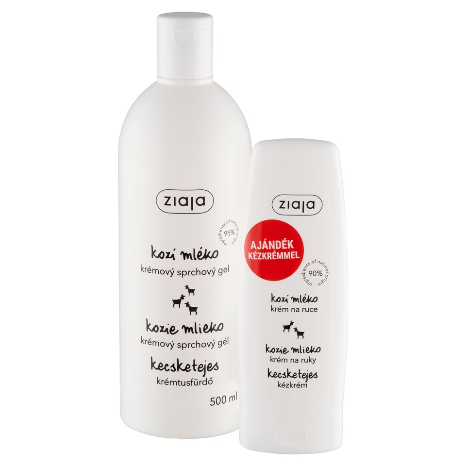 Ziaja kecsketejes krémtusfürdő 500 ml + kecsketejes kézkrém 80 ml