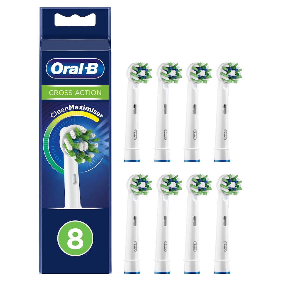 image 1 of Oral-B Cross Action Replacement Electric Toothbrush Heads X8