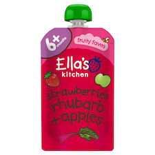 Ella's Kitchen Organic Strawberries, Rhubarb and Apples Baby Pouch 6+ Months 120g