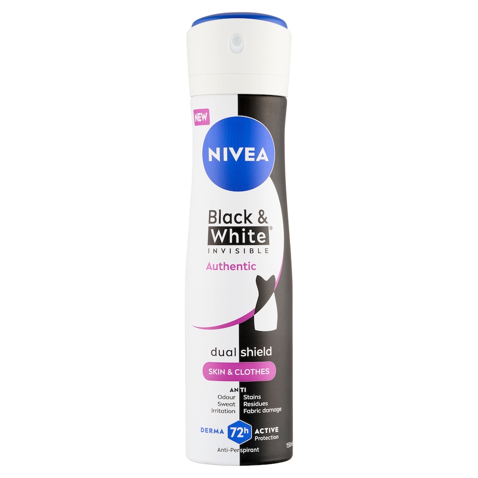 image 1 of NIVEA MEN Black & White Invisible Authentic Anti-Perspirant 150 ml