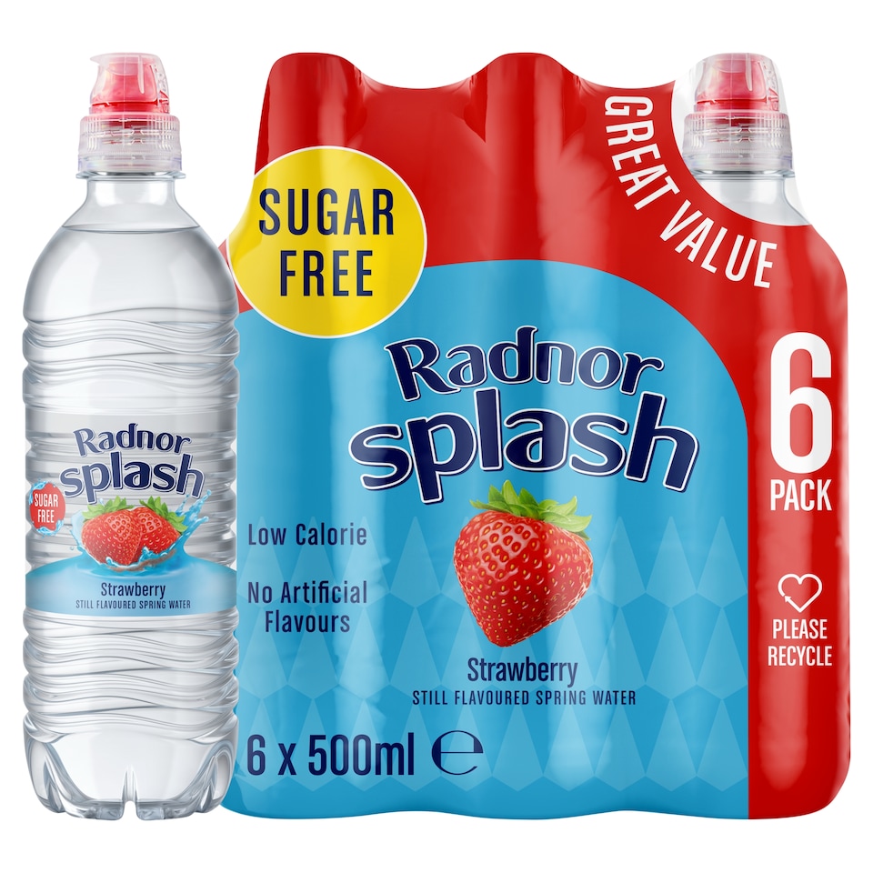 Radnor Splash 6x500ml Strawberry Flavoured Water