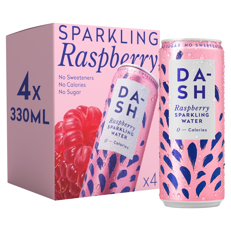 image 1 of Dash Raspberry Sparkling Water 4 x 330ml