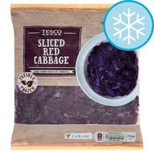 TESCO SHREDDED RED CABBAGE 750G