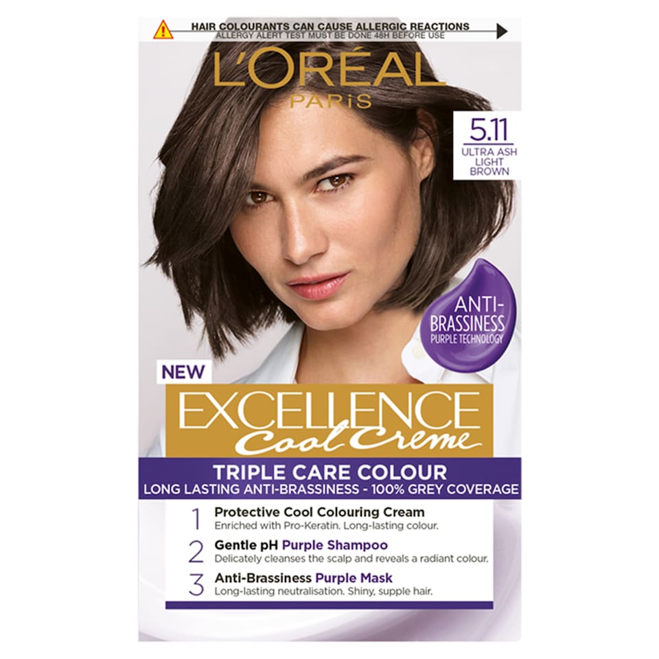 image 1 of L'Oreal Paris Excellence Core 5.11 Ultra Ash Light Brown Permanent Hair Dye