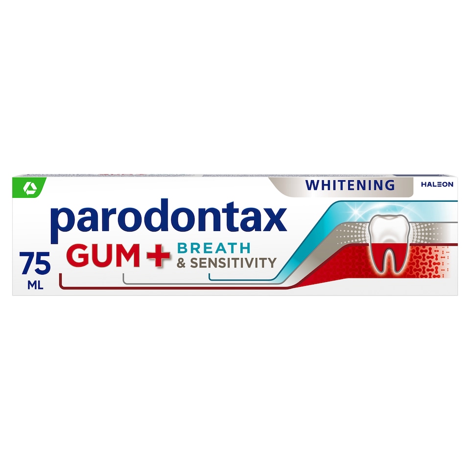 image 1 of Parodontax Gum + Breath & Sensitivity Whitening Fluoride Toothpaste 75 ml