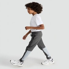 F&F Active Boys Cotton Rich Colour Block Co-ord Joggers in Grey