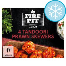 Tesco Fire Pit 4 Tandoori Prawn Skewers 160g