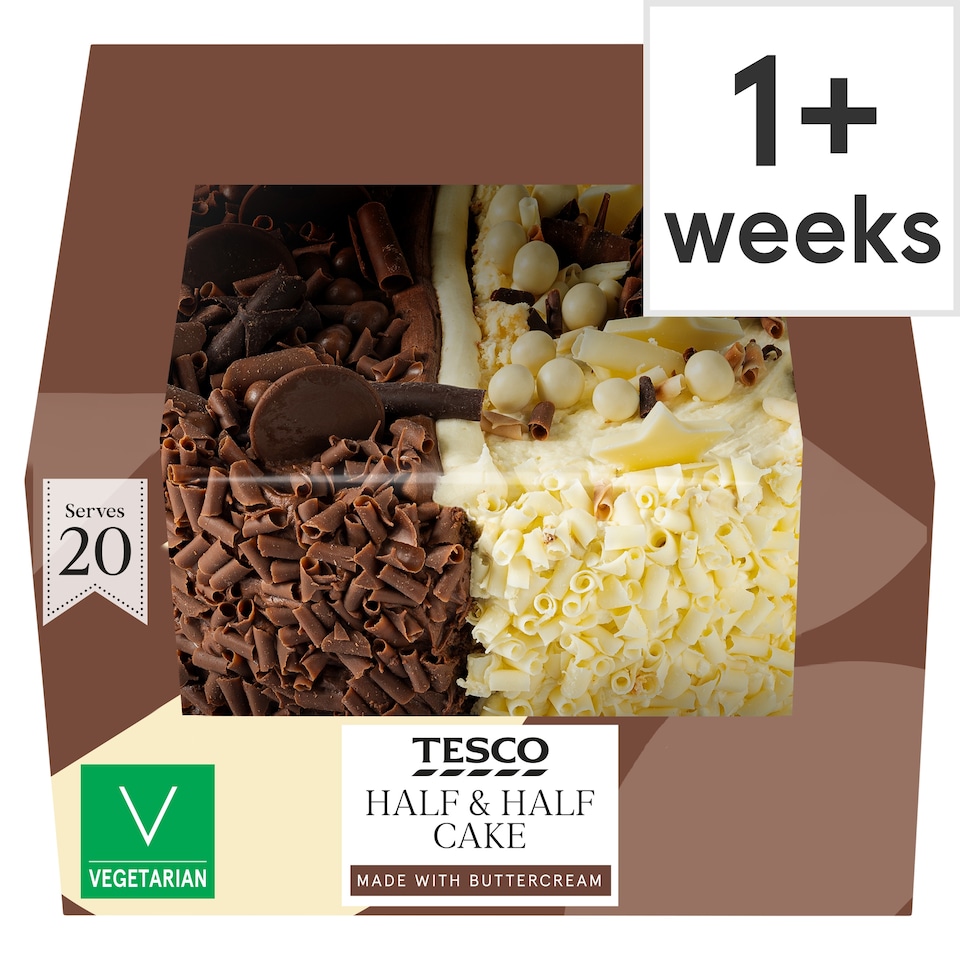 Tesco Half & Half Cake - Vanilla and Chocolate