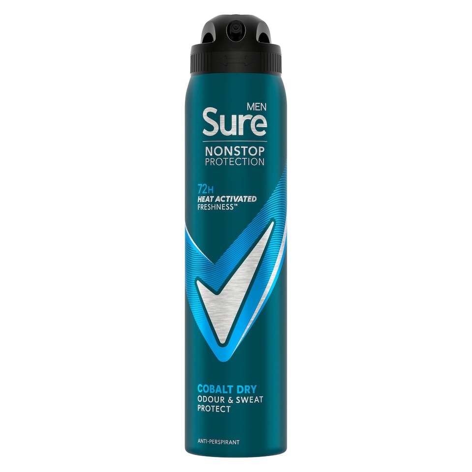 image 1 of Sure Men Non Stop Protection 72hr Limited Edition Cobalt Dry Antiperspirant Deodorant 250ml