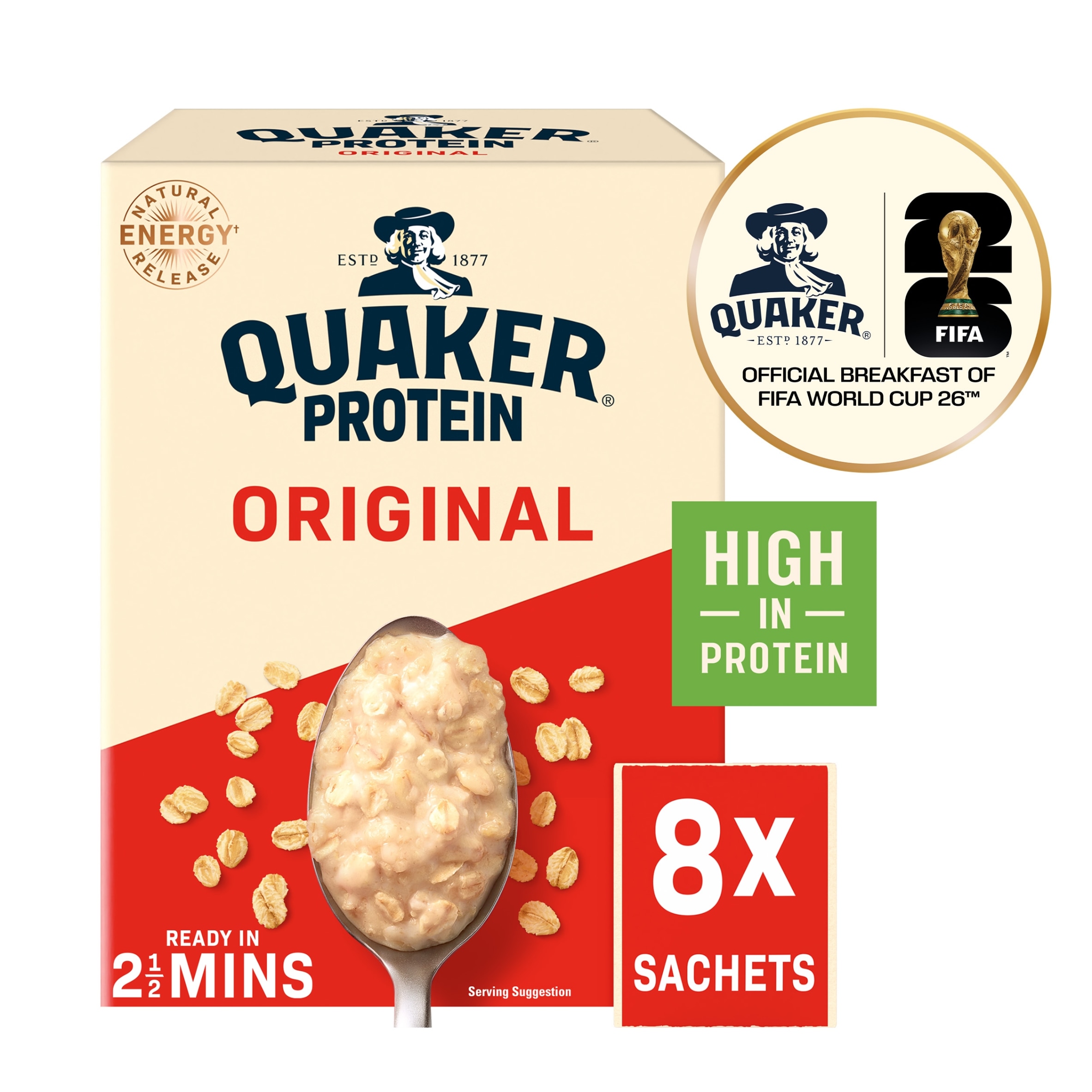 Quaker Protein Oat So Simple Original Porridge Sachets 8x37.75g