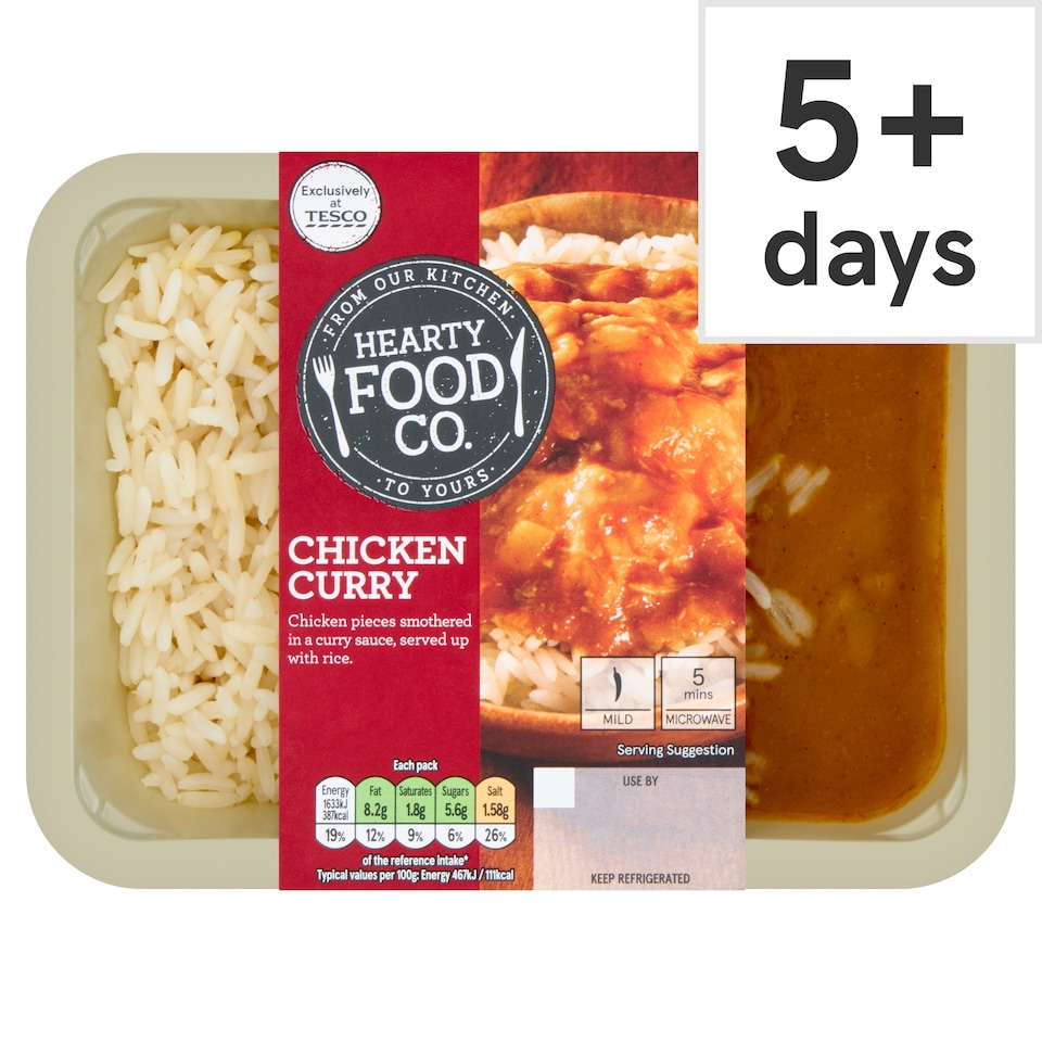 Hearty Food Co Chicken Curry with Rice 350g