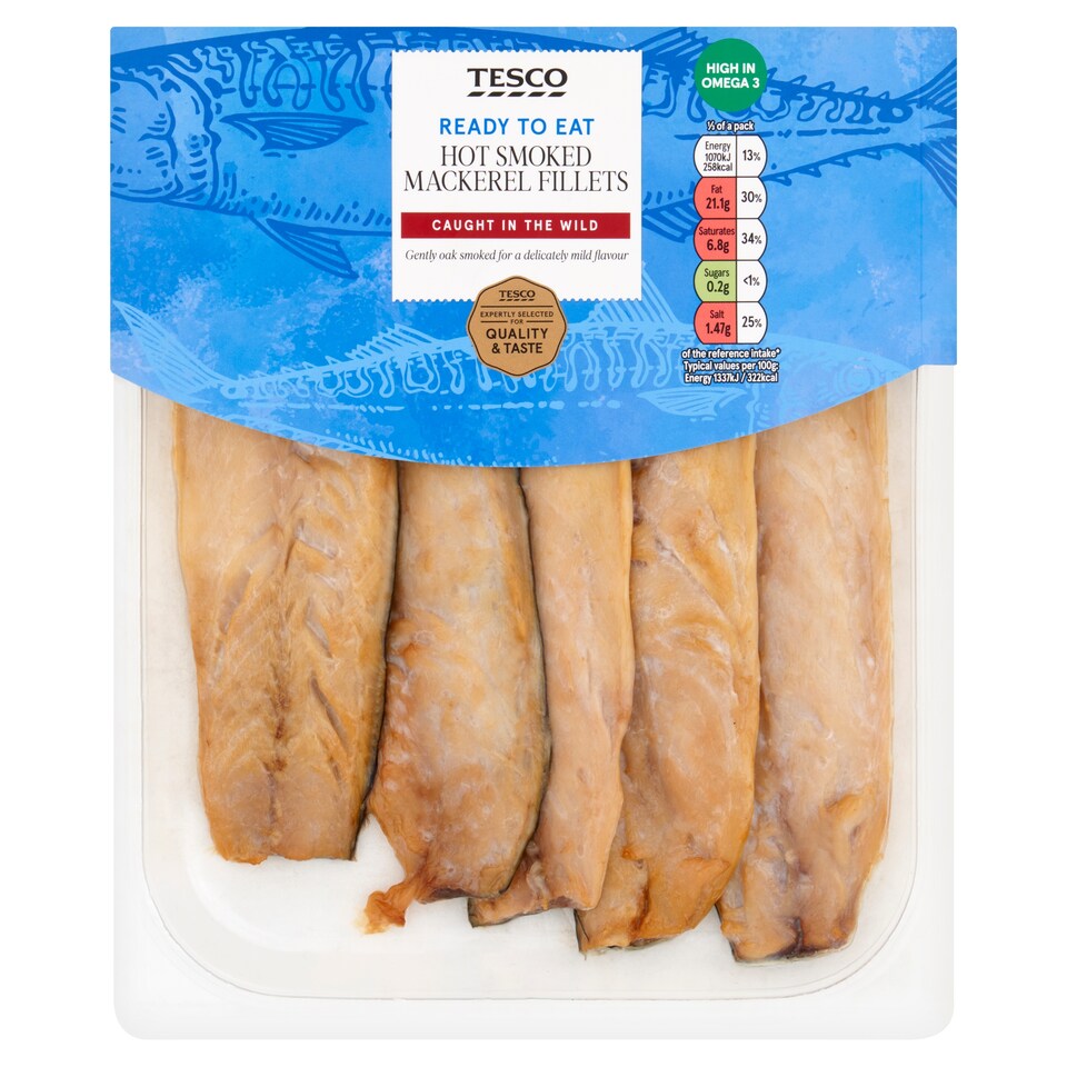 Tesco Hot Smoked Mackerel 240g