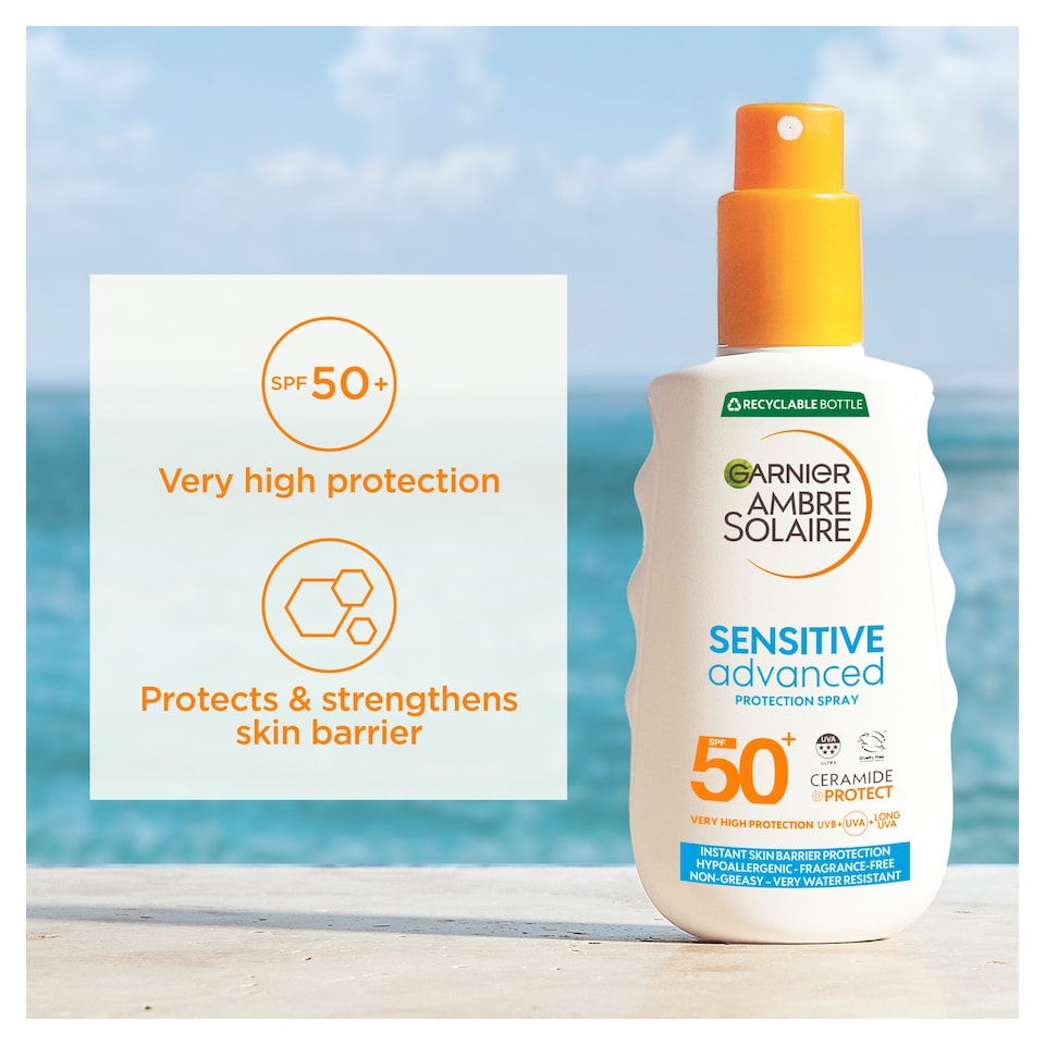 image 1 of Garnier Ambre Solaire Advanced Sensitive Spray Spf 50 150Ml