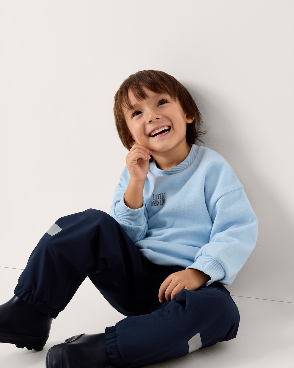 image 1 of F&F Boys Waterproof Trousers in Navy